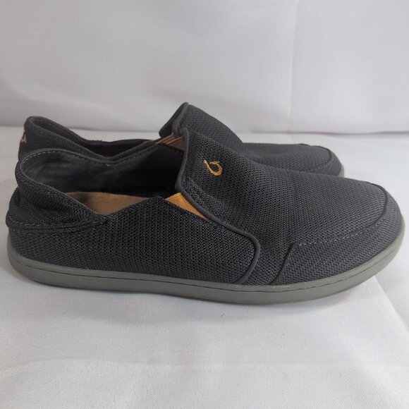 OluKai NoHea Mesh Men's 8.5 Slip On Loafer Shoes Shadow Grey Orange 10188-4242 - Picture 15 of 16